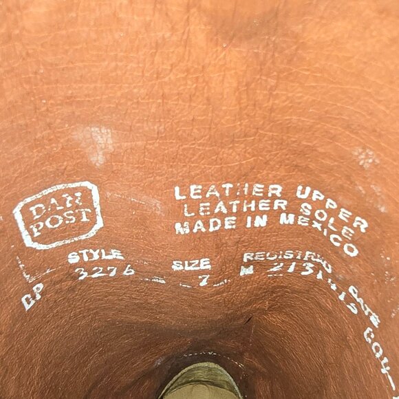 Never Worn NEW DAN POST Women's Turquoise/Tan Snip Toe Cowgirl Boots STYLE 3276 - Picture 5 of 6